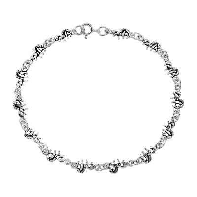 Magical Prancing Unicorns Linked Chain Sterling Silver Bracelet - Image 1 of 4