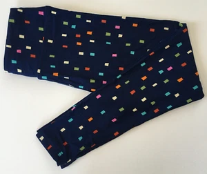 Girls S/M LuLaRoe ~ MULTICOLOR SPECKS on NAVY BLUE ~ Leggings KIDS SIZE 2-8 - Picture 1 of 5