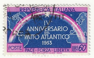 1953 Trieste Zona A (AMG-FTT) - Anniversario Patto Atlantico, 60 L. usato - Picture 1 of 1