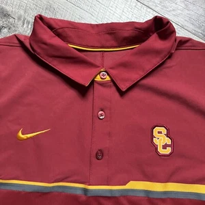 USC Trojans Team Issued Nike Football Golf Polo Shirt Mens Size XL - Picture 1 of 8