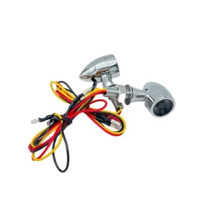Mini Indicatori LED Bullet Custom Bobber Custodia Alluminio, Omologati, Con Luce - Foto 1 di 3