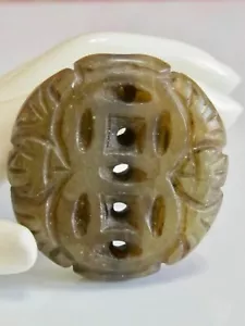CUENTAS DE PIEDRA SERPENTINA VERDE PERFORADAS TALLADAS ASIÁTICAS CHINAS JAPONESAS GRANDES DE COLECCIÓN - Imagen 1 de 12