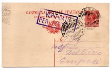 1915 REGNO VERIFICATO PER CENSURA ANNULLO SU CARTOLINA POSTALE DA VENEZIA