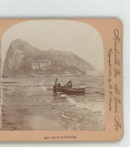 Boat Rock of Gibraltar Keystone Stereoview - Imagen 1 de 3