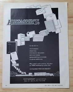 1970 HISTACOUNT Medical Records Office Systems Vintage Print Ad - Bild 1 von 2