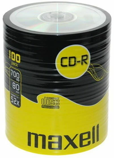 100 Maxell Rohlinge CD-R 80Min 700MB 52x Shrink - Bild 1 von 1