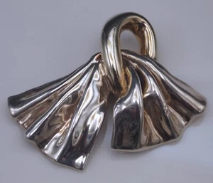 DAVID VARSANO ISRAELÍ MODERNISTA BRUTALISTA ESTERLINA 925 BROCHE GRANDE 3.5" - Imagen 1 de 4