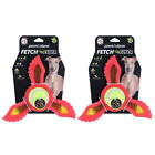 2x Paws & Claws 21.9x19.5cm Fetch Flyer Foam Dart w/Tennis Ball Dog/Pet Toy Red