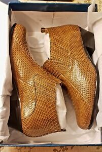 Giorgio Brutini Private Collection Taupe Genuine Snake Skin Shoes Size 10.5M NIB