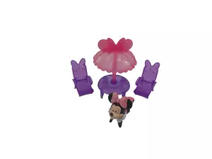Disney Minnie Mouse Bow Home Dollhouse Pieces Furniture Patio Furniture Figure - Picture 1 of 8