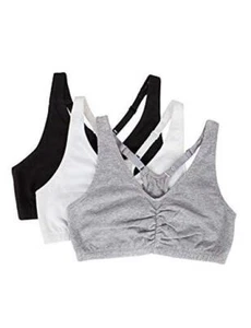 Fruit of the Loom Women's Adjustable Shirred 40 Heather Grey/White/Black Hue - Picture 1 of 8