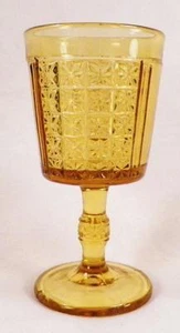 Two Panel Wine Goblet Amber King & Sons #24 EAPG 1886 Antique - Picture 1 of 5