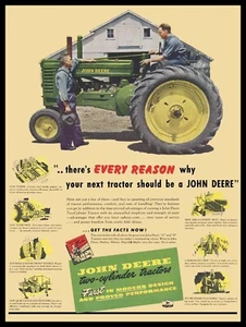 John Deere Two, 2-Cylinder Tractors Metal Sign: 9x12" & Free Shipping - Picture 1 of 1