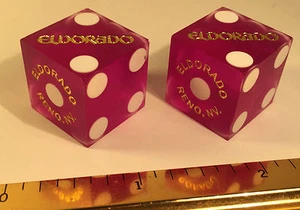DADI EL DORADO CASINO RENO 1 PAIO DADI VIOLA TRASLUCIDI USATI AI TAVOLI - Foto 1 di 6