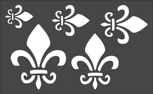 Stencil 1-5x8 pollici, (AB-27) Fleur de Lis - Foto 1 di 2