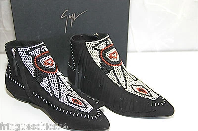 GIUSEPPE ZANOTTI DESIGN size 36 ankle boots Black Leather E47028 NEWS value 995€ - Photo 1/4