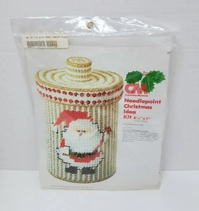 Needlepoint Christmas Memories Canister Idea Kit Santa Claus CM Columbia-Minerva - Picture 1 of 4