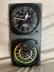 Vintage Trintec Altimeter Aviation Wall Clock And Airspeed Thermometer - Picture 1 of 8