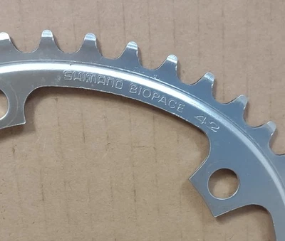 Vintage Shimano BIke Cycling Chainring Biopace 42 Tooth 130mm   - Image 1 of 4