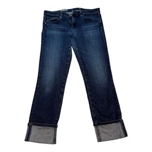 Pantalones de mezclilla AG Adriano Goldschmied para mujer 29 The Stevie puño ajustados puños rectos azules - Imagen 1 de 17