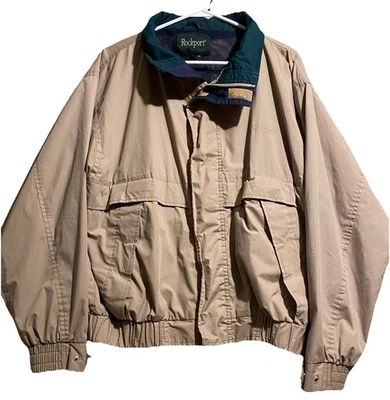 Rock Port куртка мужская размер M желтовато-коричневый/зеленый цвет молнии застежки карманы б/у - Изображение 1 из 4