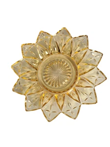 VTG. Indiana Carnival Glass 1970's Amber Gold Star Shape 6.5" Dessert Plate - Picture 1 of 3