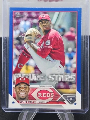 Hunter Greene 2023 Topps #155 Royal Blue Cincinnati Reds - Image 1 of 2