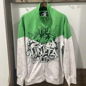 Ecko Unltd Track Jacket Graffiti Full Zip Mens L Streetwear Urban Y2K Rap Read - Picture 1 of 11