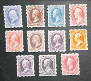 US SC # 134-44 1870-71 National Bank Note Printing Issue Stamp Replica Set - Bild 1 von 2
