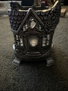 Pewter Candle Jar Holder Home Sweet Home Carson 1996 Yankee Candle Vintage - Bild 1 von 5