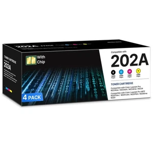202A Toner Cartridges 4-Pack: CF500A Replacement for HP 202A 202X CF500A CF50... - Picture 1 of 5