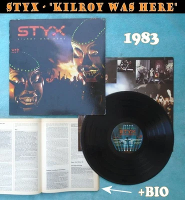 Styx  LP  "Kilroy Was Here"  1983  Vinyl Record  +Bio  🎶  Good Condition - Image 1 of 4