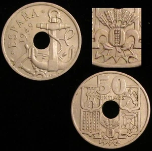 *GUTSE* FRANCO-1760, 50 CÉNTIMOS 1949*19-51, FLECHAS INVERTIDAS, EBC+. - Foto 1 di 1
