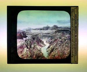 Tobogán de vidrio Magic Lantern de colección del Gran Cañón Colorado ~ Color Moore - Imagen 1 de 4