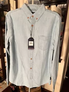 Camisa BenSherman Calce Clásico Manga Larga Algodón Cambray Talla S Azul Oscuro Nueva con Etiquetas $99 - Imagen 1 de 14