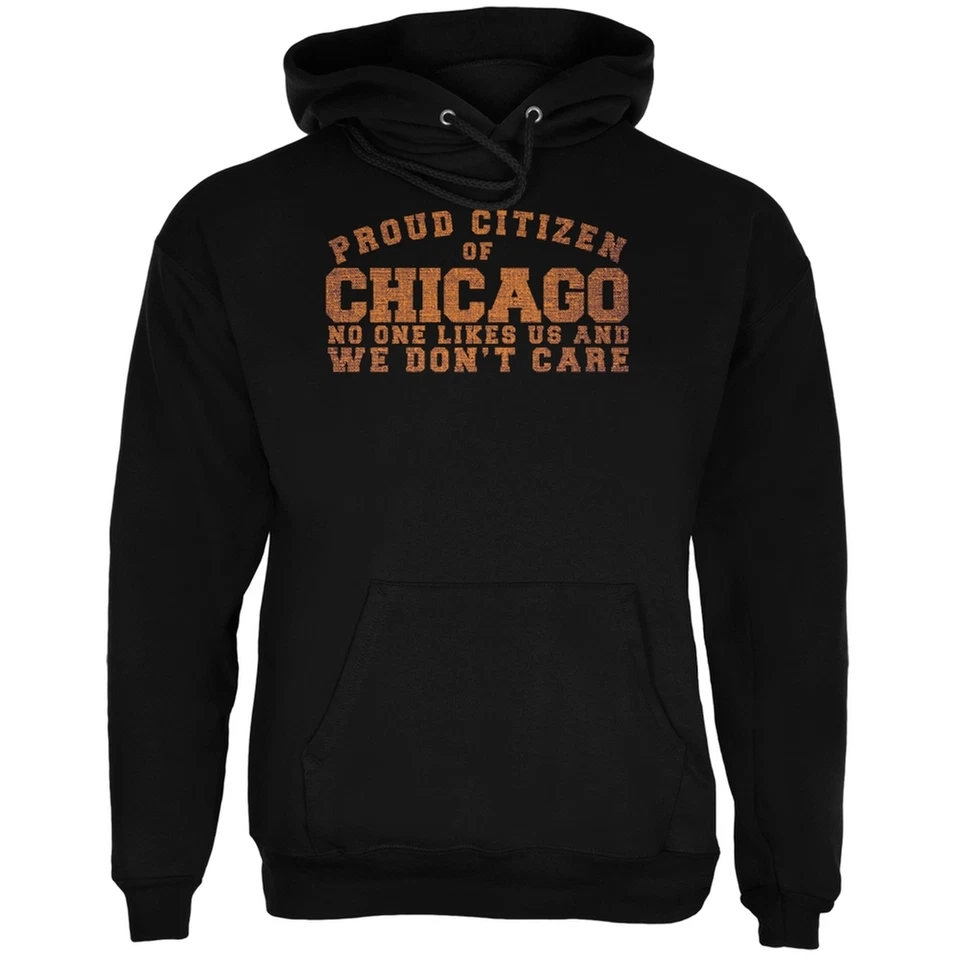 Sudadera con capucha negra para adulto Proud No One Likes Chicago Foto 1 de 1