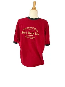 HARD ROCK CAFE LAS VEGAS VINTAGE RINGER RED GRAPHIC TSHIRT RINGER SZ xl - Picture 1 of 8