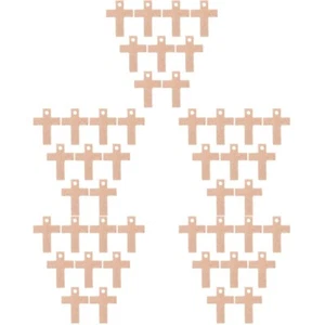 Set of 5 Wooden Pendant Miss Small Charms Crosses for Jewelry Making - Zdjęcie 1 z 12