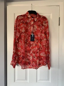 gant women bouquet cotton silk floral shirt blouse size xs - Picture 1 of 7
