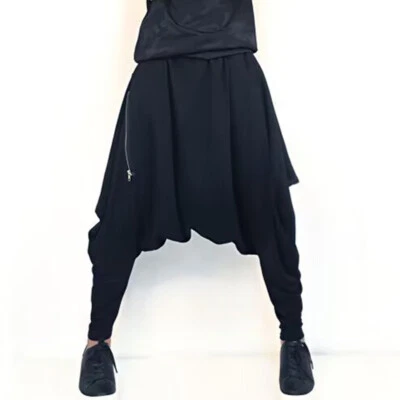 Pantalones Japoneses Sueltos Para Mujer Entrepierna Caída Sueltos Punk Hip Hop Informales Pantalones Pantalones Foto 1 de 4