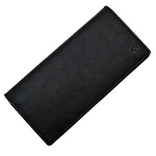 Auth Dunhill Bifold Long Wallet   black PVC coated canvas t19237a