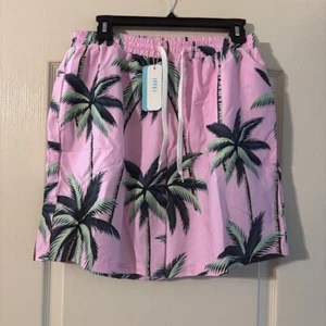 NWT Men's pink palm tree swim trunks SZ M - Picture 1 of 4