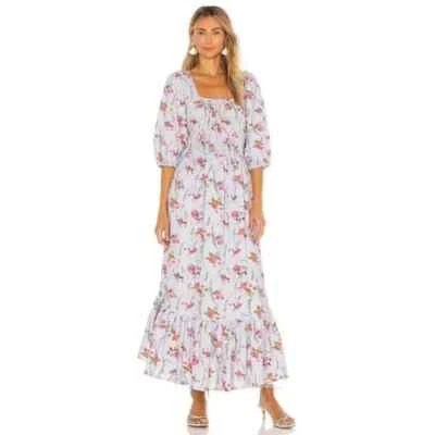 Nuevo con etiquetas Vestido Maxi Floral Loveshackfancy Minnia Talla XL Luna Lavanda #2E506 Foto 1 de 4