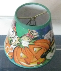 Kleiner Halloween Lampenschirm Clip auf Vogelscheuche Katze Kürbis Geist bunt 4 Zoll schön - Bild 1 von 4