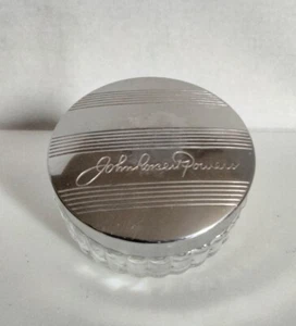 VTG 50's "John Robert Powers" Face Powder Shade 7 Glass/Silver Lid Vanity Jar - Picture 1 of 6
