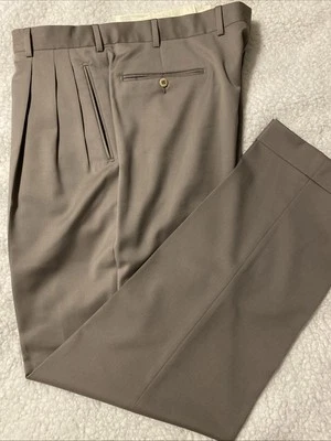 Pantalones para hombre Ermenegildo Zegna Worsted de lana plisada con puños 38x33” Foto 1 de 4