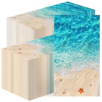 Servilletas de Playa Náuticas, 100 Piezas Verano Playa Fiesta Cóctel Servilletas Tropicales Oc... Foto 1 de 4