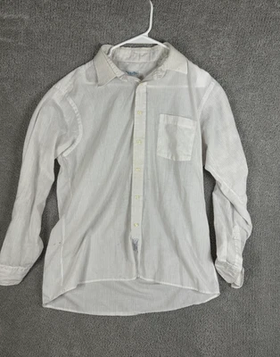Camisa Christian Dior De Colección Para Hombre Grande Blanca A Rayas Botón Delantero Foto 1 de 4