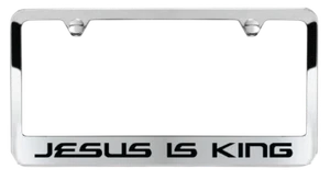 High quality "Jesus is King" stainless steel chrome license plate frame. - Picture 1 of 2