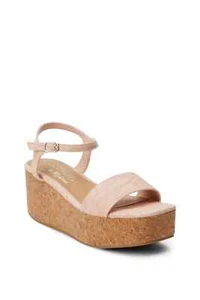 COCONUTS by Matisse Marci Platform Cork Wedge Womens Casual Sandals Peach Size 1 - Picture 1 of 4